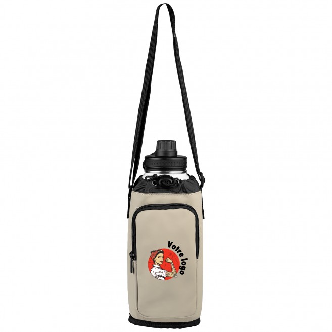 Sac pour bouteille en PU recyclé à fermeture éclair - 1.8 L