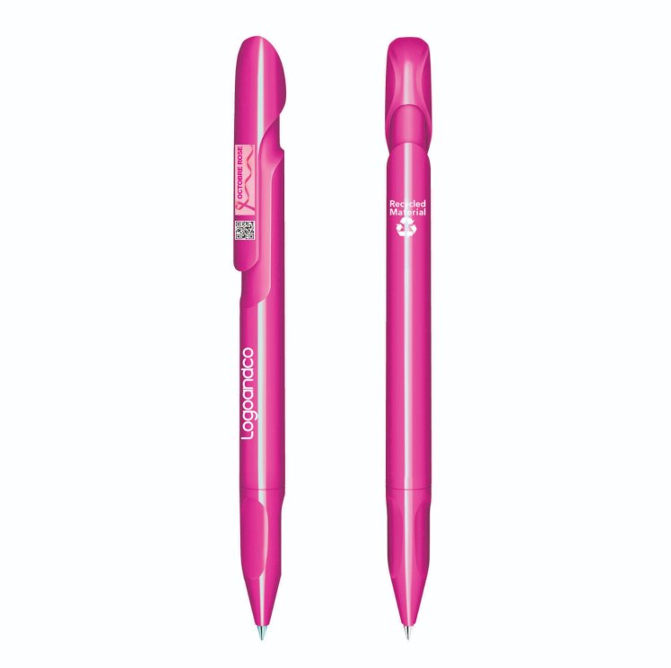 Stylo en plastique recyclé Octobre Rose