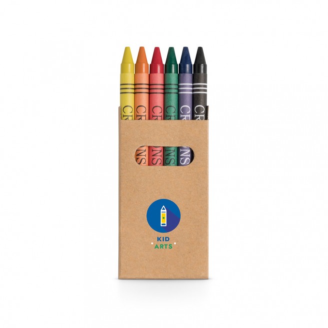 Boîte avec 6 crayons de cire